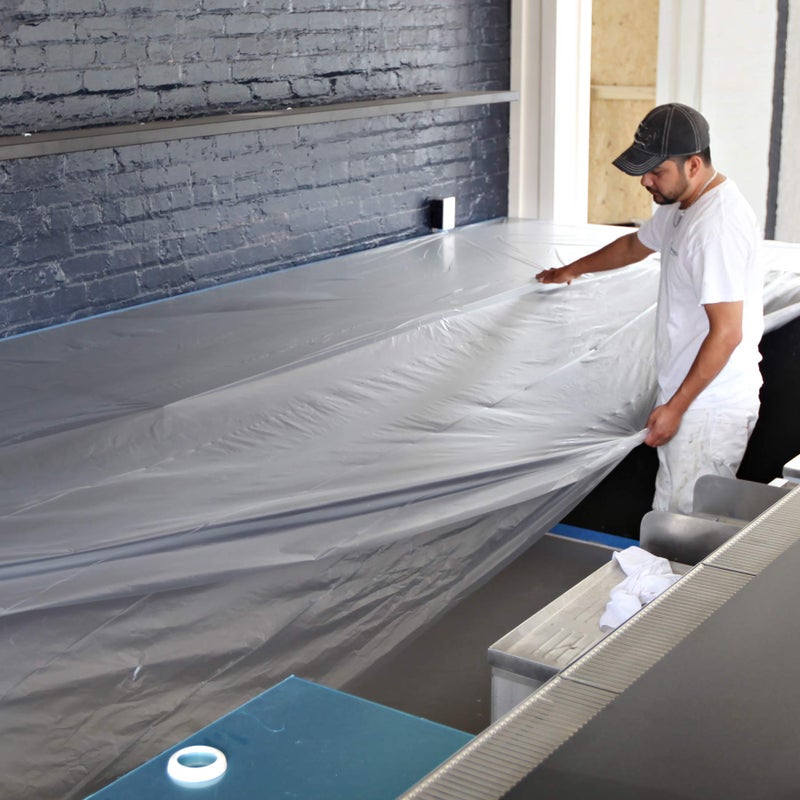 Trimaco 396490 Easy Mask Tape & Drape Pre-Tape Masking Film with 14 day Blue PerfectEdge Tape, 2.4m x 22m - Image 4
